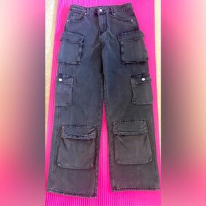High waisted flag pocket cargo jeans/ Tall girl